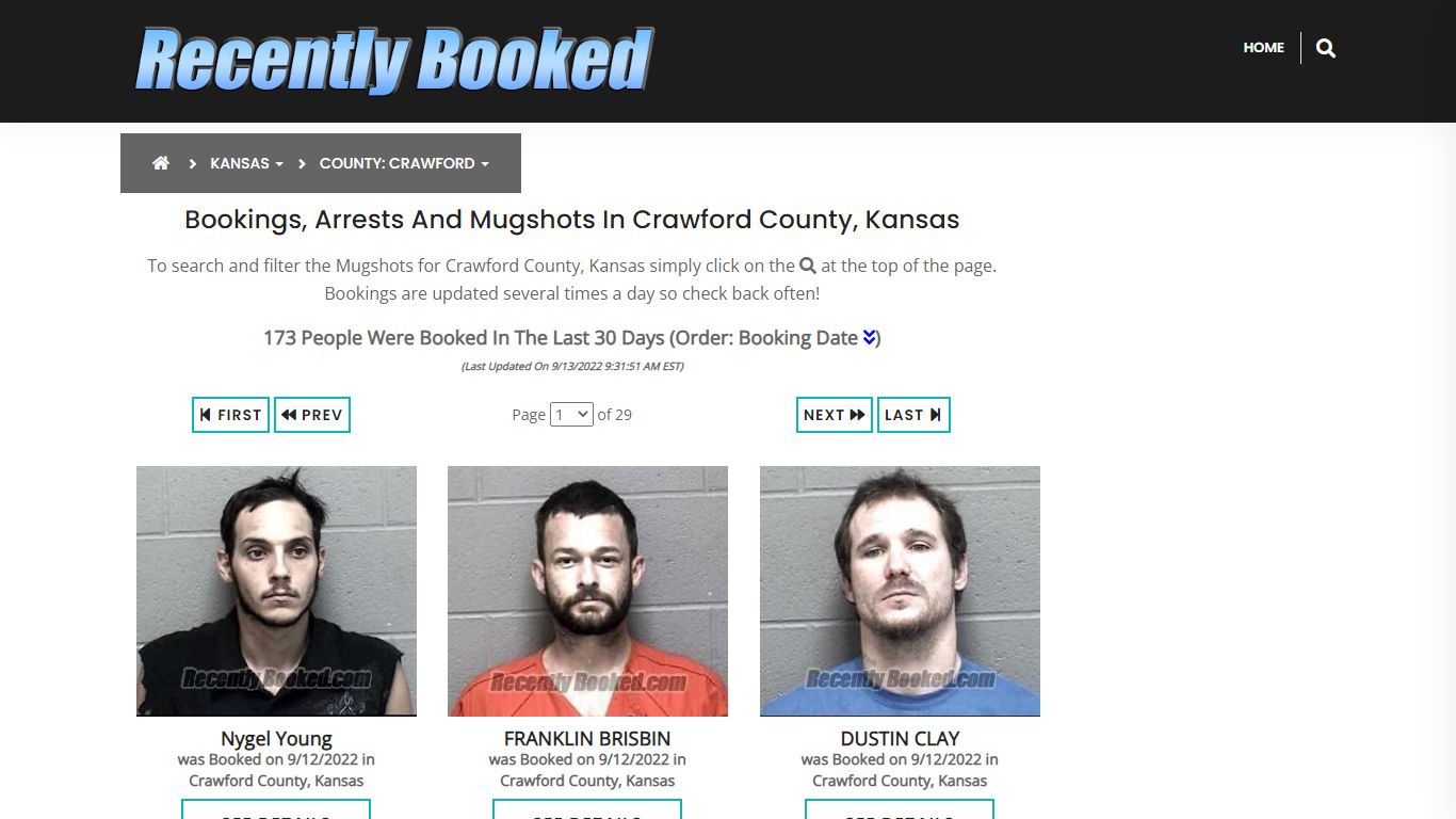 Bookings, Arrests and Mugshots in Crawford County, Kansas